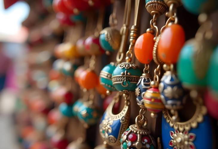 Colorful Retro Earrings Perfect for Tourists at the Beach Market